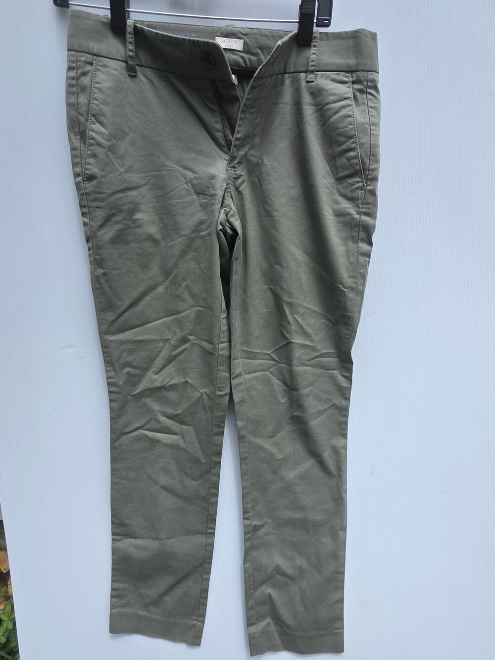 Versatile J.Crew Frankie Olive Green Stretch Slim-Leg Pants Size 4